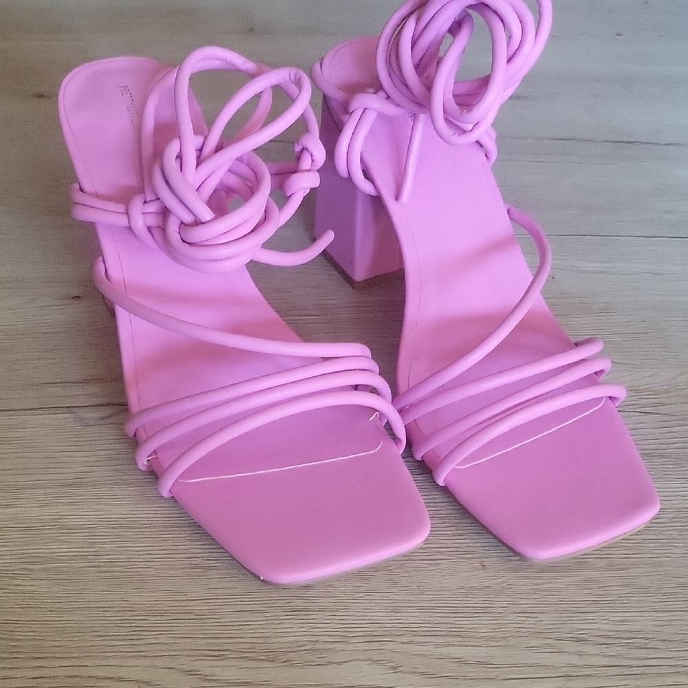 PrettyLittleThing Pink Strappy Heels